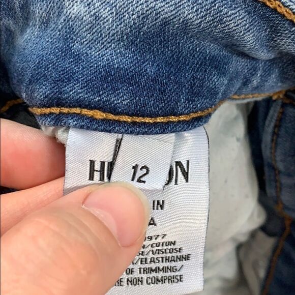 Hudson Frayed Patch Skinny Jeans - Picture 4 of 8